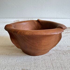 Small Vintage Single Wood Teak Bowl